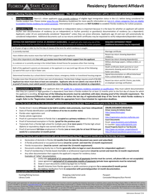 Florida Residency Statement/Affidavit