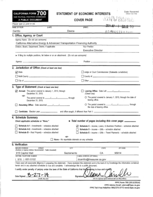 California Form 700 Statement of Economic Interests