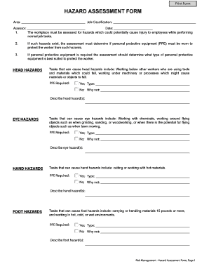 Hazard Assessment Form