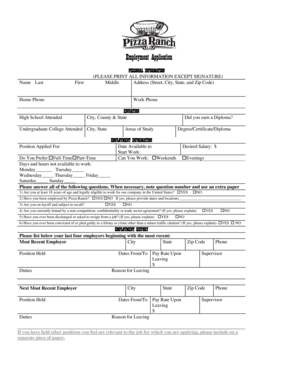 Employment Application Form