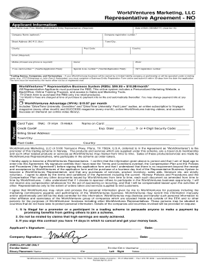 WorldVentures Representative Agreement