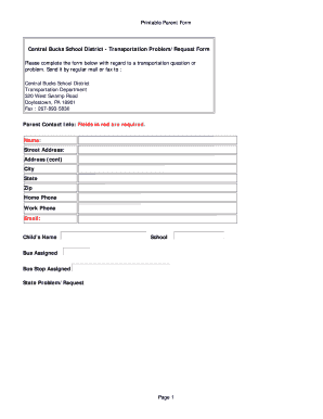 Transportation Problem Request Form