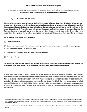 Déclaration Publique d'Intérêts (DPI)