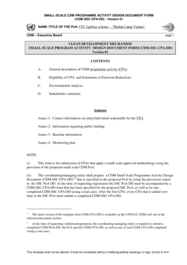 Small-Scale CDM Programme Activity Design Document Form