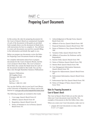 Queen's Bench Court Forms