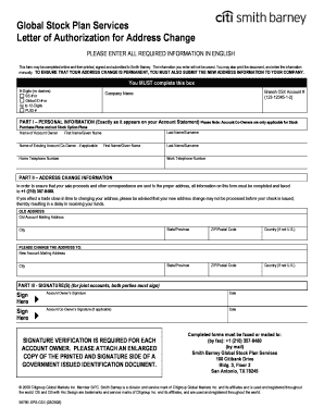 Smith Barney Address Change Form