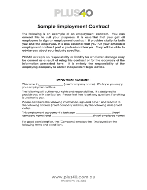 Sample Employment Contract