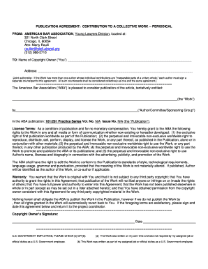 ABA Young Lawyers Division Author Agreement