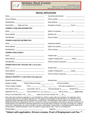 Rental Application Form