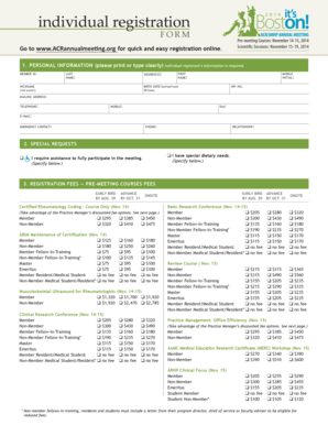 ACR Annual Meeting Individual Registration Form