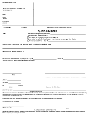 California Quitclaim Deed