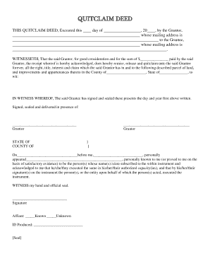 Quitclaim Deed Form