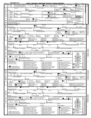West Virginia Uniform Traffic Crash Report