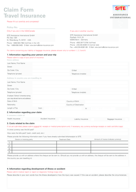 Travel Insurance Claim Form