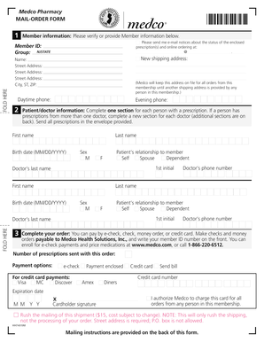 Medco Pharmacy Mail-Order Form