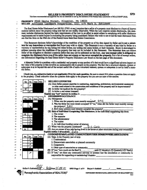 Pennsylvania Seller's Property Disclosure Statement