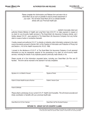 Authorization and Release Form