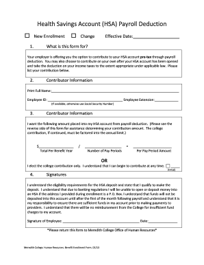 HSA Payroll Deduction Form