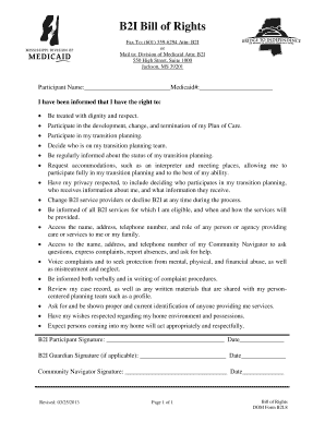 B2I Bill of Rights Form