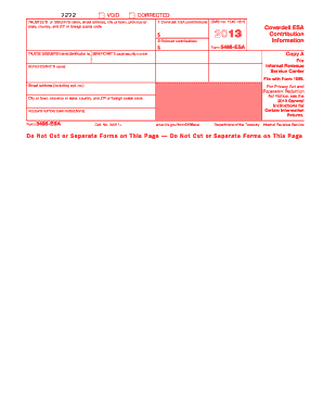 IRS Form 5498-ESA 2013