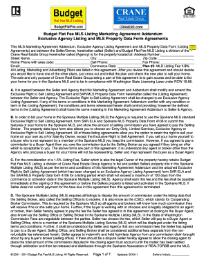 Budget Flat Fee MLS Listing Marketing Agreement Addendum