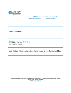 SBI Life Kalyan ULIP Plus Policy Document
