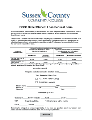 SCCC Direct Student Loan Request Form