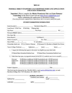 Federal Direct Stafford Loan Application