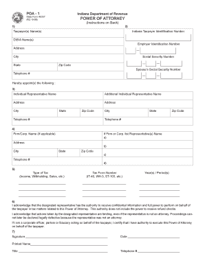 Power of Attorney form POA-1