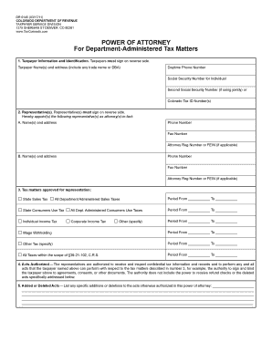 Colorado Power of Attorney for Tax Matters