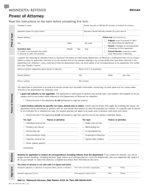 Minnesota Power of Attorney Form REV184