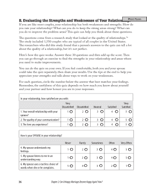Relationship Strengths and Weaknesses Questionnaire