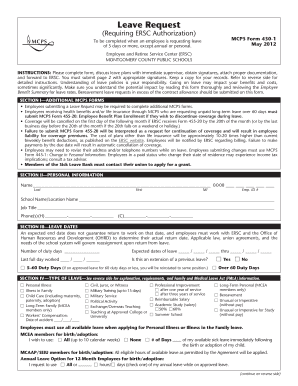 MCPS Leave Request Form 430-1