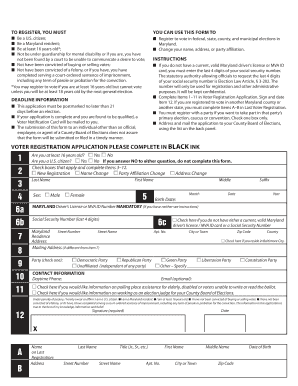 MARYLAND VOTER REGISTRATION APPLICATION - Montgomery County ... - montgomeryschoolsmd