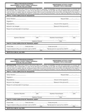 Montgomery County Public Schools Purchase Request Form