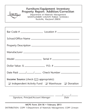 Montgomery County Public Schools Property Report