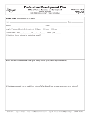 MCPS Professional Development Plan