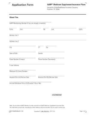 AARP Medicare Supplement Insurance Application
