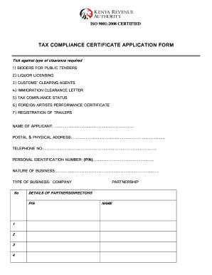 Kra Clearance Certificate Fill Online Printable Fillable Blank