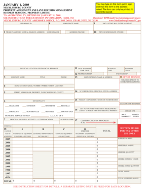 Mecklenburg County Business Personal Property Listing