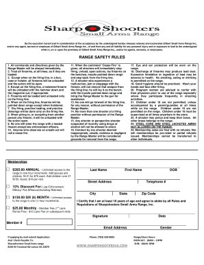 Gilbert Small Arms Range Waiver and Membership Form