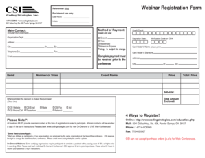 Webinar Registration Form
