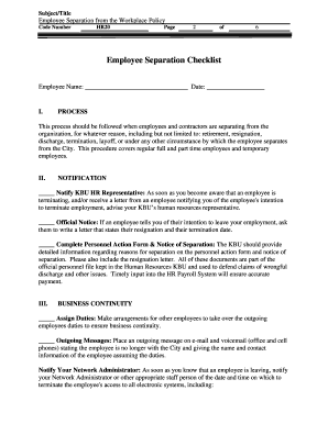 Employee Separation from the Workplace Policy Employee Separation from the Workplace Policy - charmeck