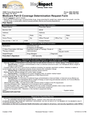 Medicare Part D Coverage Determination Request Form