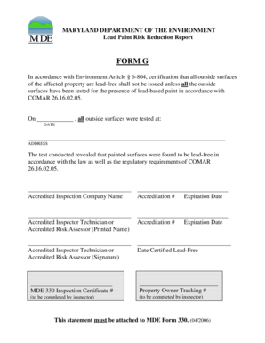 Maryland Lead Paint Risk Reduction Report