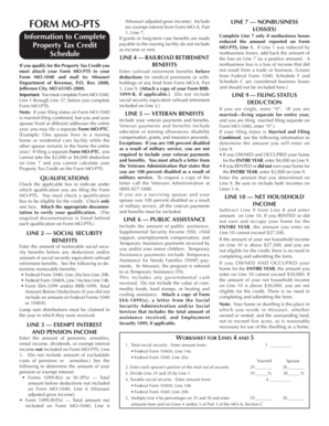 Missouri Property Tax Credit Form MO-PTS