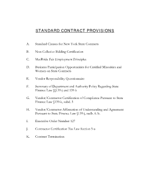 New York State Contract Provisions