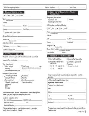 Rotary Foundation Recognition Contribution Form