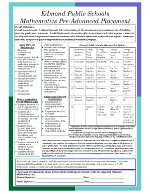 Edmond Public Schools Pre-AP Mathematics Consent