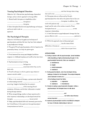 Psychological Therapy Forms